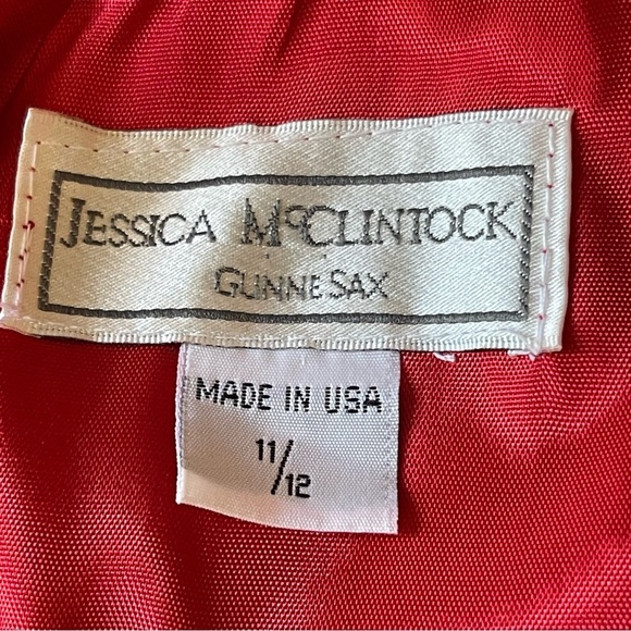 Vintage Jessica McClintock Gunne Sax Red Cami Dress Women’s Size 11/12 Chiffon - Picture 8 of 9